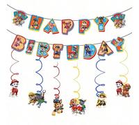 6 pièces Décoration d'anniversaire/Nouvel An Paw Patrol, Décoration spirale rotative suspendue, Ensemble de bannière de fournitures de fête thème super-héros, Décoration de chambre d'enfant Style 1,St