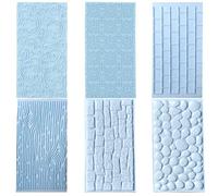 6 Pièces DIY Chocolat Glaçage Sucre Texture Gaufrage Cuisson Moule,Pâte à Confectionner Modèle Silicone Impression Tapis,Fondant Décoration Gâteau Écorce D'Arbre Lacet Ras Bord Cuisine Plats à Four