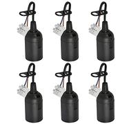 6 Pièces Douille de Lampe E27 Support D'ampoule 4A 250V Douille de Lampe | Douille de Rénovation de Chantier avec Câble Douille de Lampe Suspension pour Ampoules à Lncandescence LED (Max. 60W) - Noir