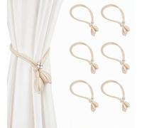 6 Pièces Embrasse pour Rideaux, Attache Rideau Tenir Bohème, sans Perçage | Embrasse Rideau, 48cm Attache Rideau pour Salon Chambre Bureau, Accessoire Maison