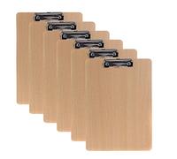 6 Pièces En Bois Porte-bloc A4 avec Pince, très épais 4mm, Clip Planches pour Papier d'écriture Memo des Dossiers, Planchettes à Pince Idéal pour le Travail Quotidien, Lot de 6, TKD8009