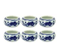 6 Pièces Encrier en Céramique Petit Bol pour Calligraphie, Blanc | Eau et Pinceau, Design Simple et Portable, Surface Lisse sans Bavure, Pratique en Atelier