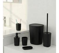 6 pièces Ensemble d'accessoires de salle de bain, comprenant brosse de toilette, poubelle, gobelet de rinçage, porte-savon, porte-brosse à dents et distributeur de savon Ensemble de 4 pièces, vert Mor
