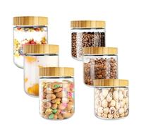 6 Pièces Épices Bocaux en Verre Réutilisables, Bocaux en Verre Hermétique avec Couvercle, Pot Yaourt Avoine en Verre, Récipients Pots D'avoine de Nuit, Mason Jar pour Yaourt Pudding, 300/500ml