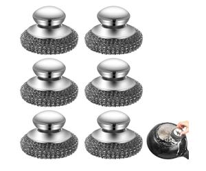 6 Pièces Éponge Vaisselle en Laine d'acier, Paille de Fer INOX, Éponges Lavables Réutilisables, Boule INOX Vaisselle, Outils de Nettoyage pour Cuisine, Convient aux Casseroles et Bols