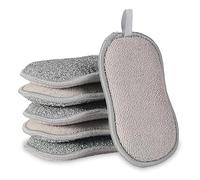 6 Pièces Éponges Double Faces Réutilisables, Éponges Vaisselle Lavables en Machine Anti Rayure et Multi Surfaces, Antibactérienne en Microfibre Éponge Nettoie Efficacement Toutes Les Surfaces
