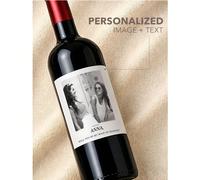 6 pièces Étiquettes de vin personnalisées imperméables, photos personnalisables, étiquettes de vin noires & blanches pour demoiselle d'honneur/témoin/demande en mariage, cadeau de mariage, anniversair