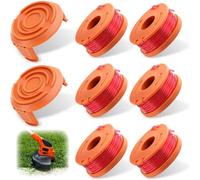 6 Pièces Fil Coupe Bordure Compatible avec Coupe Bordure WORX avec 2 Couvercle, Bobine de Fil de Rechange WA0004.1/WA0010
