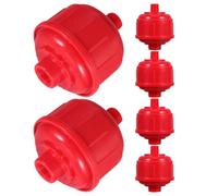 6 Pièces Filtre à Air en Ligne pour Compresseur, 1/4 Pouces, Rouge | Séparateur D’eau Plastique, Interface Pistolet 12mm, Atelier Garage, Débit Élevé, Anti-bouchage