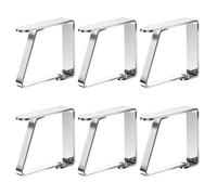 6 pièces Grandes Pince Nappe Inoxydable, Attache Nappe Flexibles et Mobiles, Pinces Nappe de Table Exterieur pour 0-5.5 cm Table