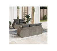 6 pieces gris resine tressee 5 personnes 62 x 55 x 69 salon de jardin modulable