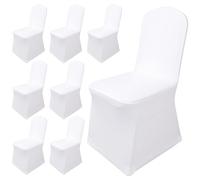 6 Pièces Housse De Chaise Mariage, Housses Chaise En Polyester Et Élasthanne, Housse Chaise Mariage, Blanches Housses De Chaise De Pour Salle À Manger Maison Hôtel Restaurant Bureau Fete Banquet