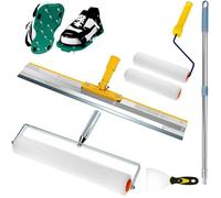 6 pièces kit d& 39 outils de ciment autonivt chaussures à clous époxy tige télescopique de 0.4 à 1.6 M brosse à ROULEAU DE PEINTURE