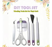 6 pièces Kit d'outils en acier inoxydable multi-couleurs de précision : pinces à désherber, grattoir pour la coupe, le gaufrage, la gravure et les projets de transfert de vinyle. Accessoires professio
