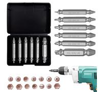 6 Pièces Kit Extracteur de Vis, Kit D'extracteurs de Vis Cassées, Fabriqué en HSS 4341 Extracteur de Goujon pour Percer et Enlever des Endommagées