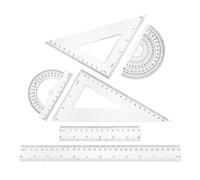 6 Pièces Kit Géométrique Six Règle Triangulaire et Rapporteur | Ps, Design Portable et Précis, pour École et Bureau, Mesure et Dessin Mathématique