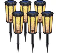 6 pièces Lampes solaires de jardin, Lampes solaires pour jardin extérieur, LED Lampes solaires de jardin Décoration Lanterne solaire étanche IP65 pour extérieur terrasse pelouse chemin