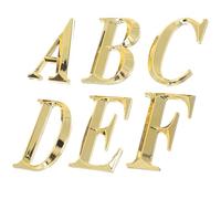 6 Pièces Lettres 3d Autocollantes pour Boîte aux Numéro de P Or | ABS Résine, Style Moderne et Simple, Usage Ktv ou Boîte aux Lettres, Finition Solide