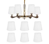6 Pièces Lustre Abat-Jour, Blanc Moderne E14 Clip sur Tissu Abat-Jours Applique Murale Abat-Jour, Clip sur Plissée Suspension Abat-Jours pour la Décoration de la Maison