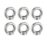 6 Pièces M12 Écrou à Oeil de Levage Acier Inoxydable Écrou de Bague Métriques Matériel en Forme Anneau Femelle Fixation Écrou Fileté pour Accessoires de Levage, Polissage de Surface, Argent