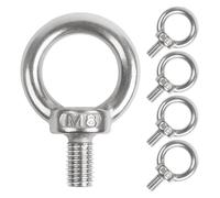 6 Pièces M8 * 15mm Boulons à œil, Boulons à oeil en 304 Acier InoxydableBoulons à œil en Forme de Bague Filetage Mâle Vis à Anneau Boulon Anneau de Levage Soudés Fermés, pour Levage de Vie