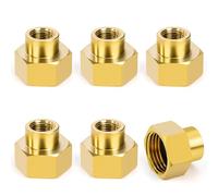 6 Pièces Manchon en Laiton, Femelle 1/2" x Femelle 1/4" Raccord de Tuyau Fileté, Douille Connecteur de Couplage Hexagonal Adapté pour la Conversion de Raccordement de Tuyau