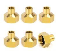 6 Pièces Manchon en Laiton, Femelle 1/2" x Femelle 1/8" Raccord de Tuyau Fileté, Douille Connecteur de Couplage Hexagonal Adapté pour la Conversion de Raccordement de Tuyau