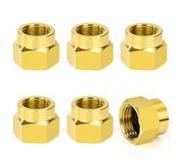 6 Pièces Manchon en Laiton, Femelle 1/2" x Femelle 3/8" Raccord de Tuyau Fileté, Douille Connecteur de Couplage Hexagonal Adapté pour la Conversion de Raccordement de Tuyau