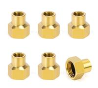 6 Pièces Manchon en Laiton, Femelle 3/8" x Femelle 1/8" Raccord de Tuyau Fileté, Douille Connecteur de Couplage Hexagonal Adapté pour la Conversion de Raccordement de Tuyau