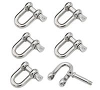 6 Pièces Manille M8 Manille Inox 304 Manille D'ancre Manille D'anneau de D de Chaîne Manille Boucle Manille Droite Manille de Levage pour Connexion Rapide et Manilles Fixes