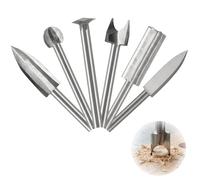 6 Pièces Mèches de Sculpture sur Bois pour Dremel, Différents Outils de Sculpture en Bois Mèches avec Tige de 3mm, pour La Sculpture Sur Bois DIY, La Gravure