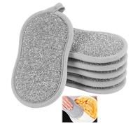 6 Pièces Microfibre Éponge,Éponges Réutilisables Lavables en Microfibre, Éponges Double Faces pour Vaisselle, Cuisine et Salle de Bain, Accessoires de Nettoyage Durable et Écologique, Antirayures, Cou