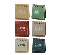 6 Pièces Mini Calendrier de Bureau à Bascule 2025-2026, Papier Épais, | Avril 2025 à Décembre 2026, Format Compact pour Professionnels et Enseignants, Bureau, Étude ou Comptoir