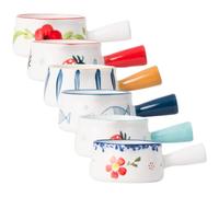6 Pièces Mini Pot à Lait 50ml en Céramique pour Chaud et Huile | Anse Pratique, Bec Verseur Original, Surface Émaillée Lisse, Style Nordique Élégant, Service Soigné, Desserts, Fêtes,