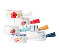 6 Pièces Mini Pot à Lait en Céramique 50ml avec Bec Verseur Unique | Anse Ergonomique, Fond Résistant à L’usure, Dosage Précis, pour Servir Lait et Sauces à Table Bar