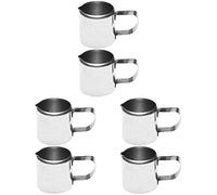 6 Pièces Mini Pot à Lait Tasse Mousseur Tasse Pichet De Crème Tasse à Vapeur De Lait Pichet à Mousser Le Café Tasse De Pot à Lait Céramique Pot à Latte Acier Inoxydable