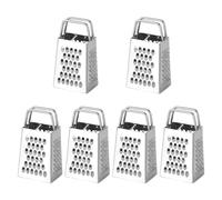 6 Pièces Mini Râpe à Boîte en Acier Inoxydable, 4 Faces, Cuisine | Slicing Uniforme, Gros et Fin Râpage, Prise Confortable, pour Gingembre et Fromage, Argenté