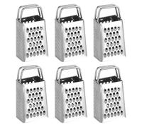 6 Pièces Mini Râpe à Fromage 4 Faces en Acier Inoxydable, Manche | Cuisine, Poignée en Acier Inoxydable, Râpage Fin et Gros, Format Compact Argenté pour Fromage et Gingembre