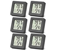 6 Pièces Mini Thermomètre Hygromètre Intérieur,Digital Moniteur Température | et Humidimètre, Thermo-HygromèTre pour Chambres De BéBé, Bureau, Cave, Noir