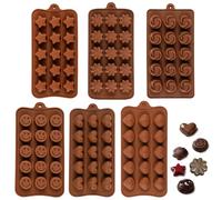 6 Pièces Moules à Chocolat en Silicone, Moules 3D Antiadhésifs pour Chocolat, Pralinés et Bonbons, Moule en Silicone pour Glaçons, Gelée, Savons et Pâtisserie, Faciles à Démouler et à Nettoyer