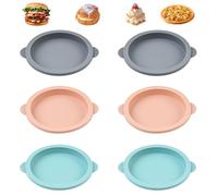 6 Pièces Moules à Gâteaux Ronds en Silicone, 10 cm de Diamètre | Moule Oeuf Air Fryer, Résistants à Haute Température et Antiadhésifs Moule Layer Cake pour Sandwichs aux Œufs, Crêpes