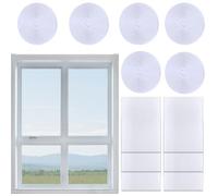 6 Pièces Moustiquaire Fenetre, 130x150cm Moustiquaire Pour Fenêtre Avec Rouleaux De Bandes Autocollantes, Moustiquaire Adhésive pour Fenêtre, Ajustable & Découpable - Sans Perçage (Blanc)