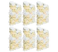 6 pièces mur de fleurs en soie fleur blanche rose bricolage mariage mur de fleurs 60cm*40cm