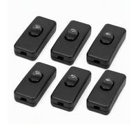 6 Pièces Noir Interrupteur Lampe de Chevet 2A 250V, Bipolaire en Ligne Marche Arrêt avec Bornes à Vis, pour Lampe de Chevet, Câble et Éclairage Domestique Intérieur