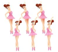 6 Pièces Ornement de Micro-paysage Fille Ballet en Plastique Blanc | Pendentif Soi-même, pour Clés et Mini Scènes, Style Réaliste, Objet Décoratif