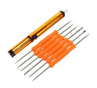6 Pièces Outil D'aide à Soudure Manuel pour Circuits Imprimés | Pompe à Dessouder, Embout Durci Solide, Usage Main Droite ou Gauche, pour Résistances et Condensateurs Couleur Aléatoire