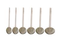 6 Pièces Outil de Meulage Diamant à Tête Rotative | Pointe Cylindrique, Sphérique et Conique, Usage sur Verre et Marbre, Finition Argentée