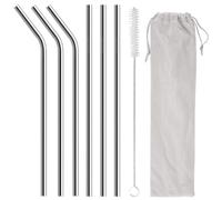 6 Pièces Pailles Réutilisables en Acier Inoxydable avec Brosses | 31cm Longues Pailles Inox pour Stanley Cup 30 oz/40 oz, pour Cocktails, Smoothies et Milkshakes