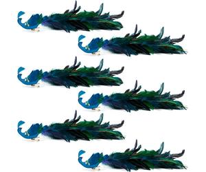 (6 pièces) Peacock Intérieur ornements décoratifs oiseau avec clip pour l'arbre de Noël décorations de jardin