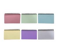 6 Pièces Petit Carnet à Spirale Coloré Pages Lignées, Format Poche | Double Reliure Métallique, Repères Indexés, pour Rappels, Vocabulaire, Bureau ou Prise de Notes en Classe